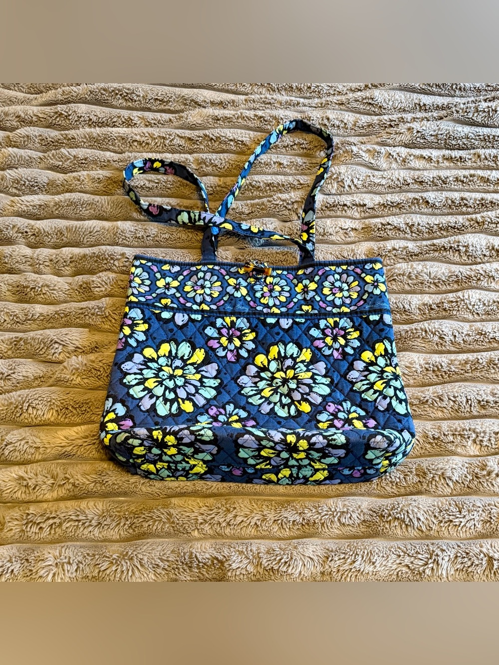 Vera Bradley Indigo Pop Blue Flower Tote